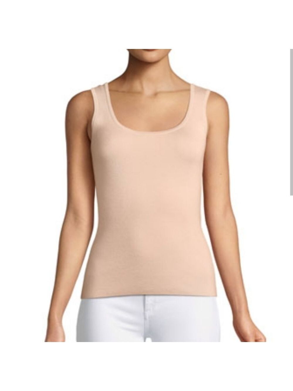 Michael Kors Collection Scoop-Neck Cashmere Shell in Nude